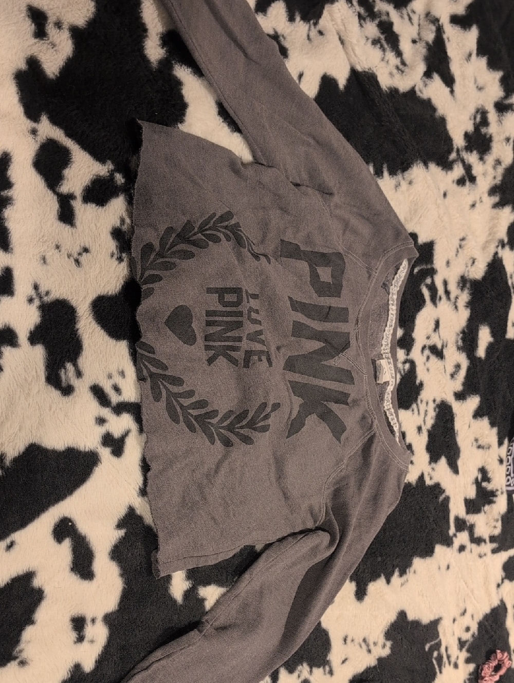 PINK Victoria's Secret Gray Logo Crewneck Sweatshirt